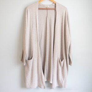 Donni grey ribbed open cardigan-OSFA